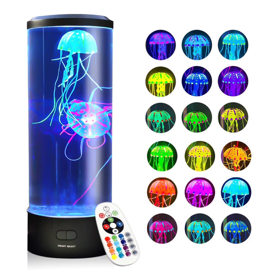 Jellyfish Lamp, 16 Color Options, 4 Modes, Auto Shutdown, Remote Control Electric Jellyfish LED Night Light, Home Decor, Gift for Autism & ADHD